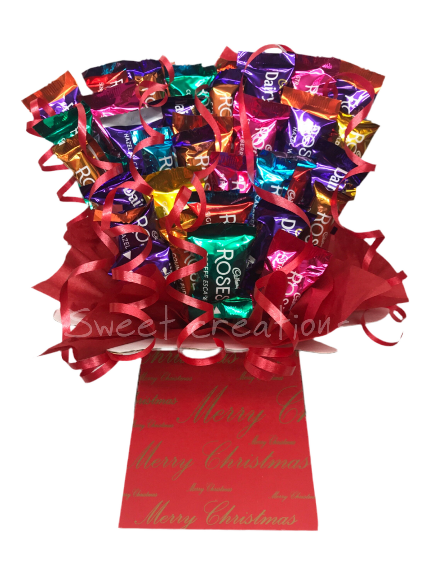Cadbury roses chocolate bouquet SWEET CREATIONS sweet hamper gift party tablecentre teachers gift thank you