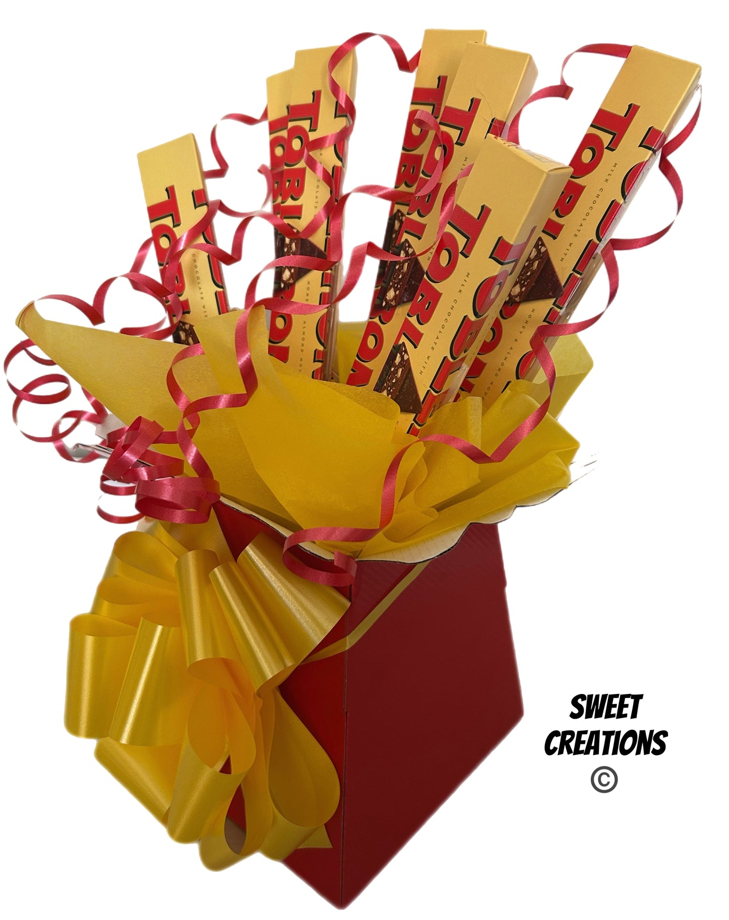 Toblerone chocolate bouquet SWEET CREATIONS sweet hamper gift party tablecentre christmas