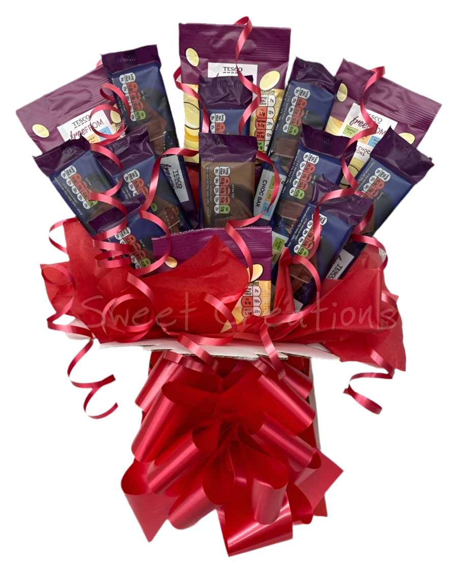 Dairy free gluten free wheat tree vegan chocolate Bouquet sweet creations Christmas party tablecentre birthday children's gift