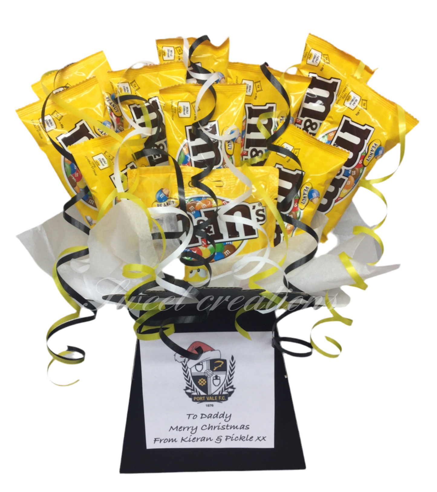 M&M's sweet Bouquet SWEET CREATIONS happy birthday present gift party tablecentre Father's Day Easter male female peanut sweet hamper