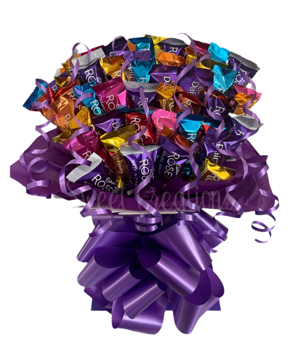 Cadbury roses chocolate bouquet SWEET CREATIONS sweet hamper gift party tablecentre teachers gift thank you