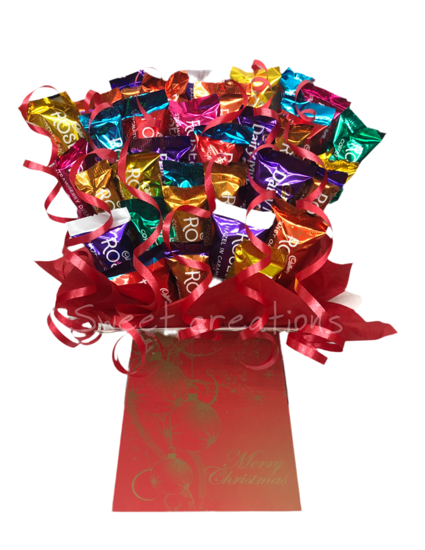 Cadbury roses chocolate bouquet SWEET CREATIONS sweet hamper gift party tablecentre teachers gift thank you