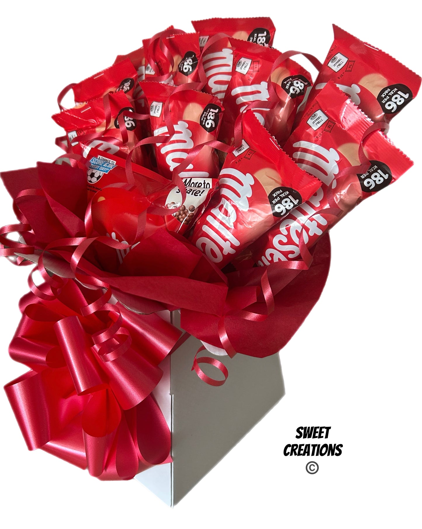 maltesers chocolate bouquet sweet hamper Christmas gift sweet creations teaser bars box maltesers red tablecentre party