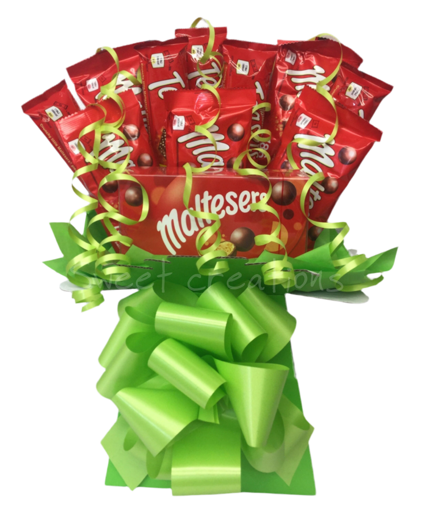 maltesers chocolate bouquet sweet hamper Christmas gift sweet creations teaser bars box maltesers red tablecentre party
