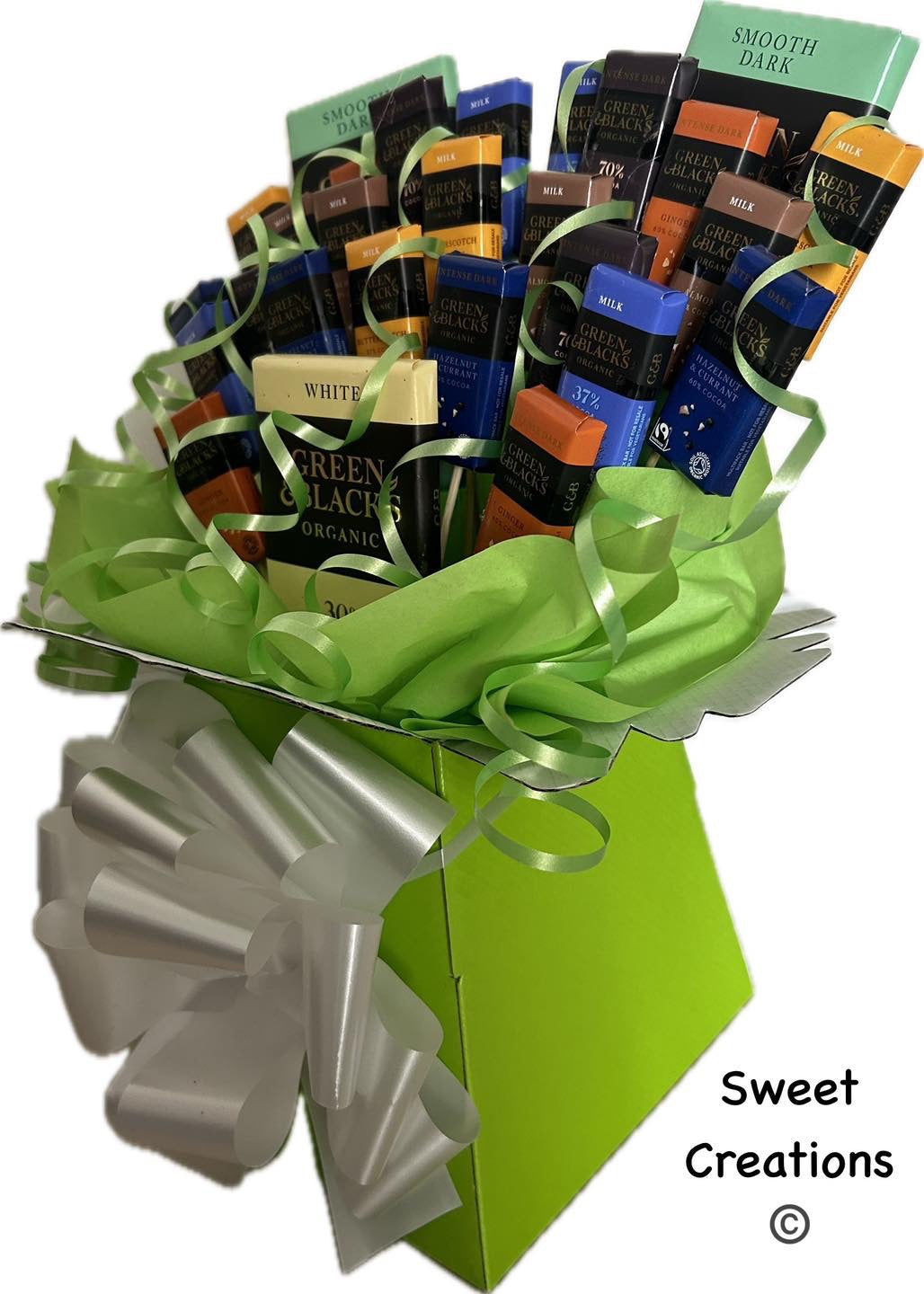 Green and blacks Chocolate Bouquet sweet creations Party gift male birthday present sweet hamper Easter Mother's Day fathers day