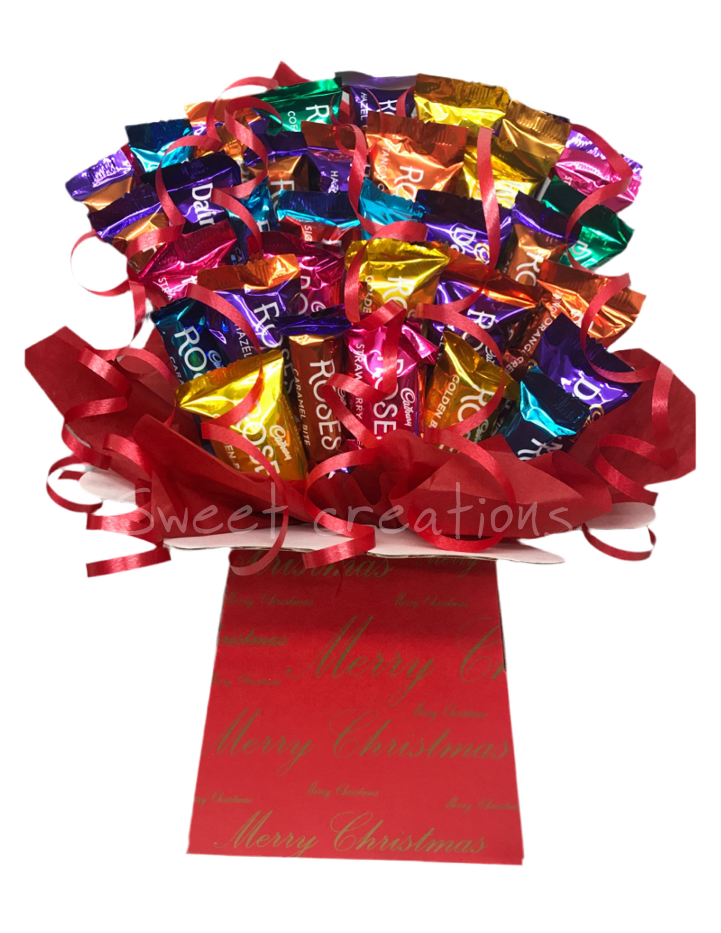 Cadbury roses chocolate bouquet SWEET CREATIONS sweet hamper gift party tablecentre teachers gift thank you
