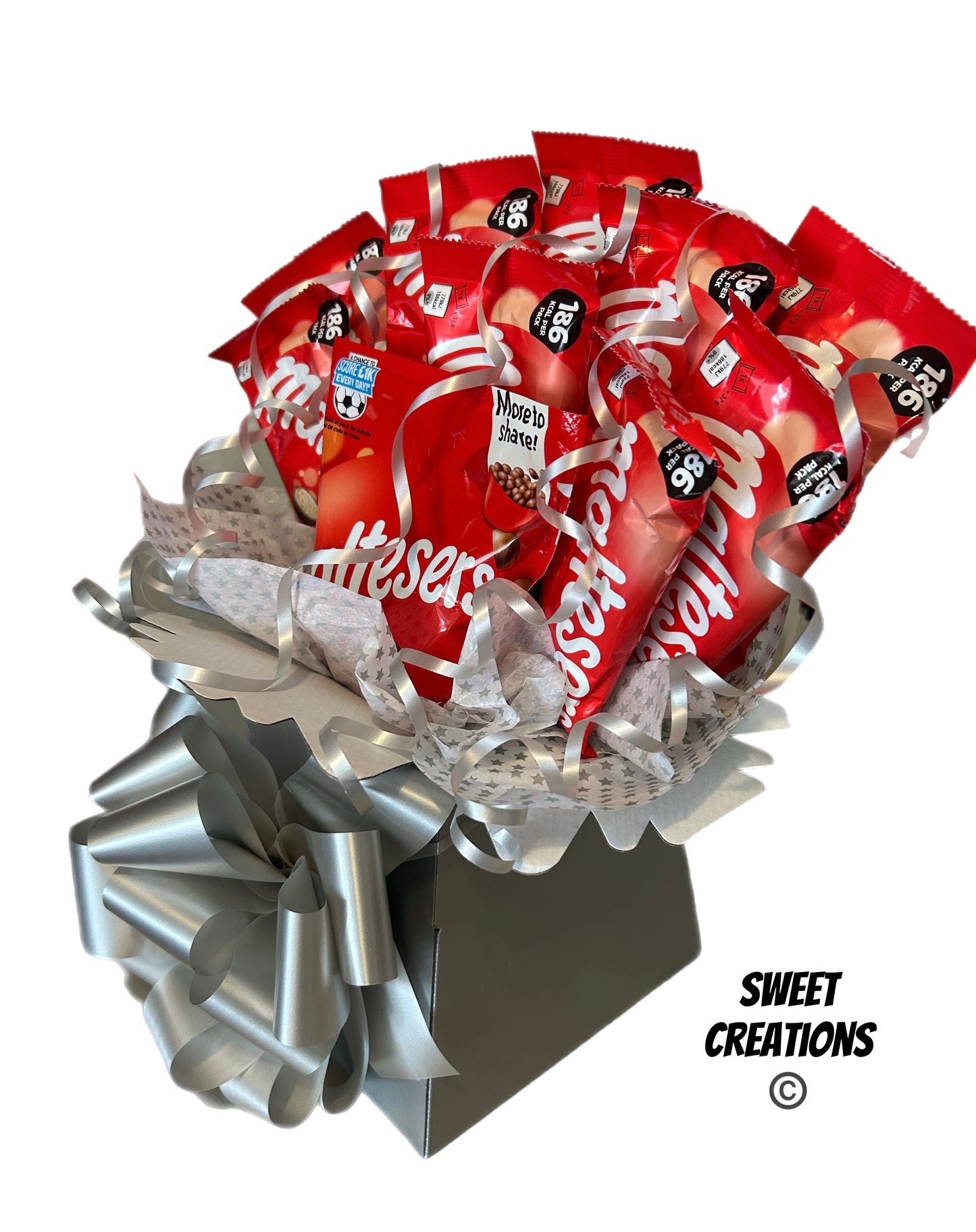 maltesers chocolate bouquet sweet hamper Christmas gift sweet creations teaser bars box maltesers red tablecentre party