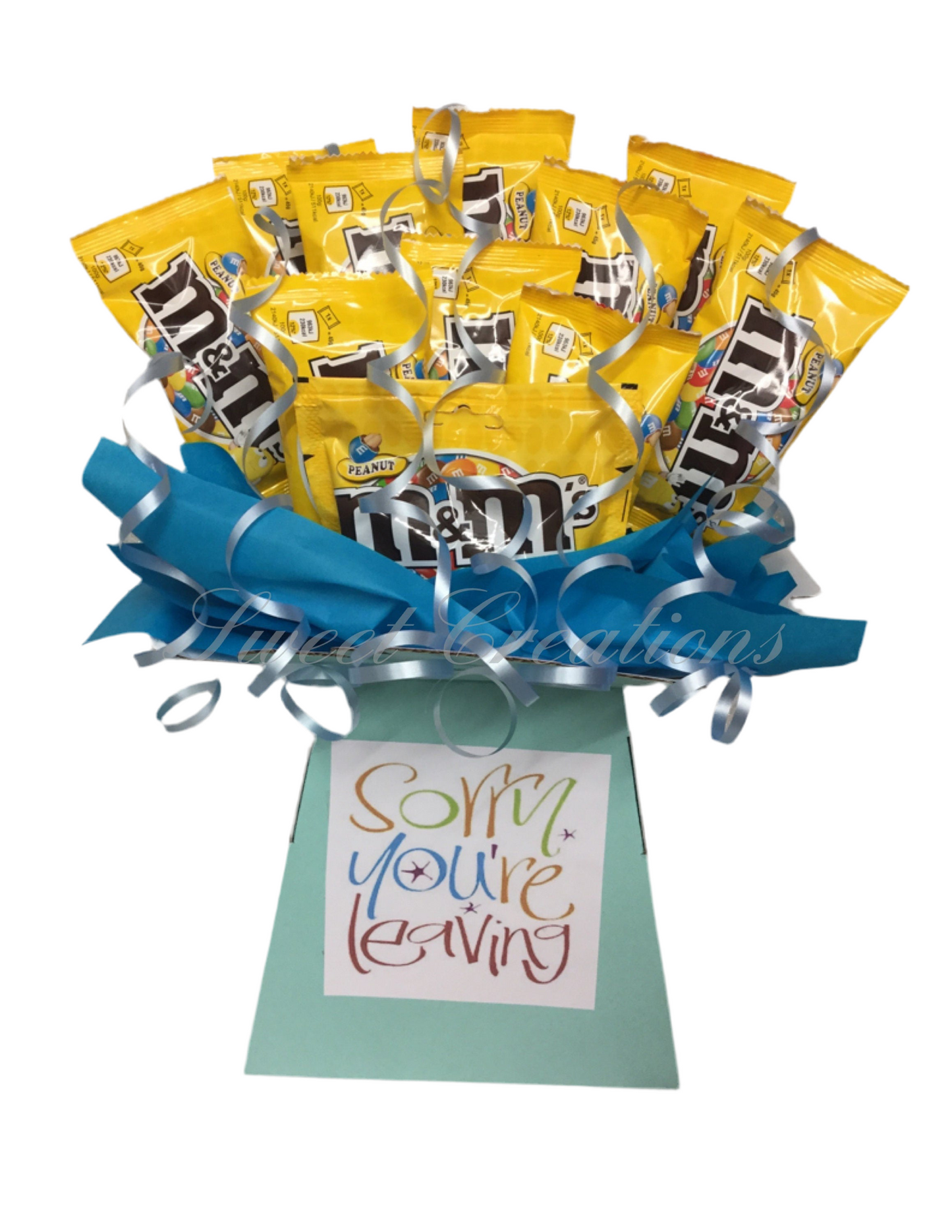 M&M's sweet Bouquet SWEET CREATIONS happy birthday present gift party tablecentre Father's Day Easter male female peanut sweet hamper