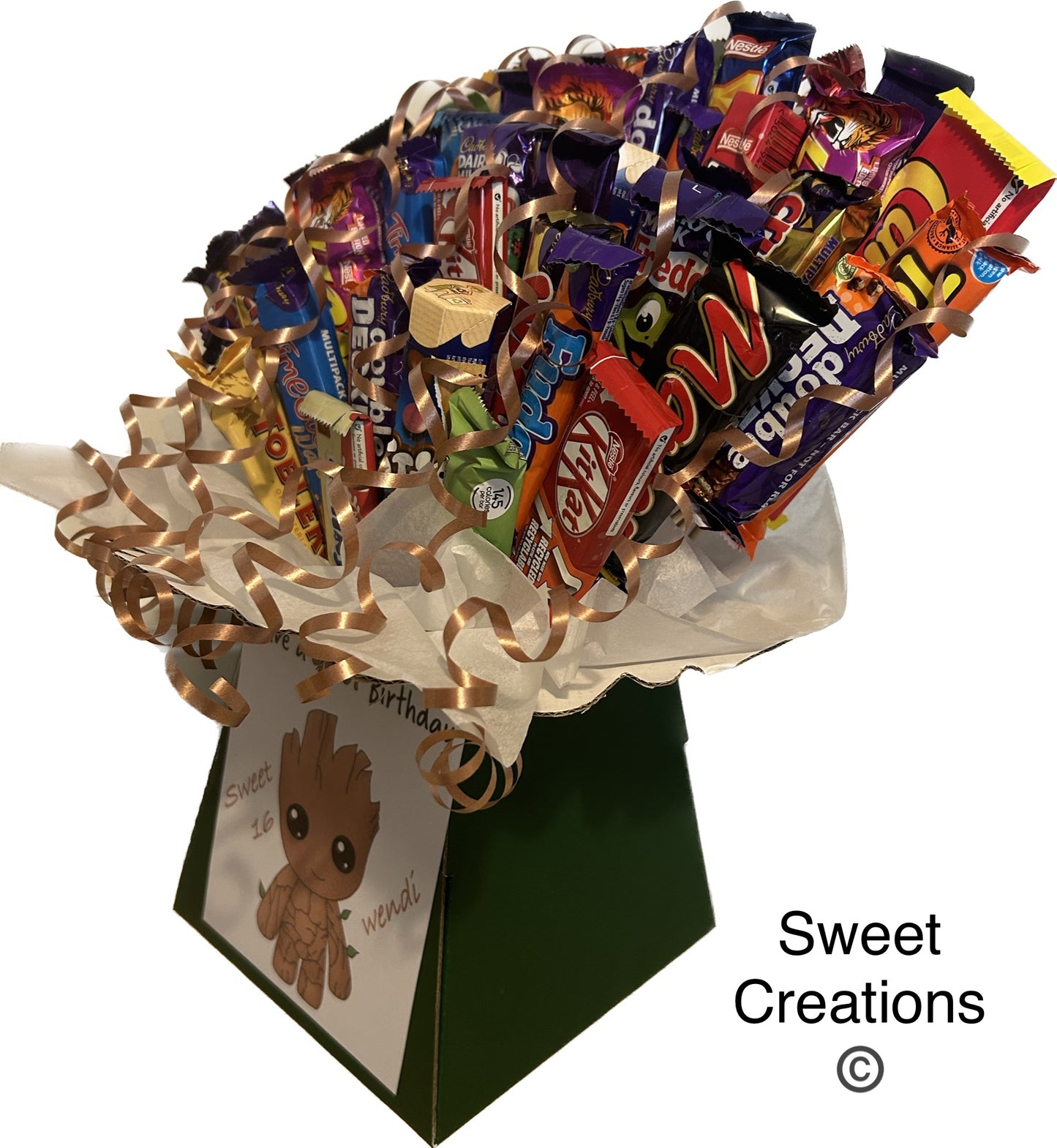 Chocolate mix bouquet groot guardians of the galaxy theme happy birthday