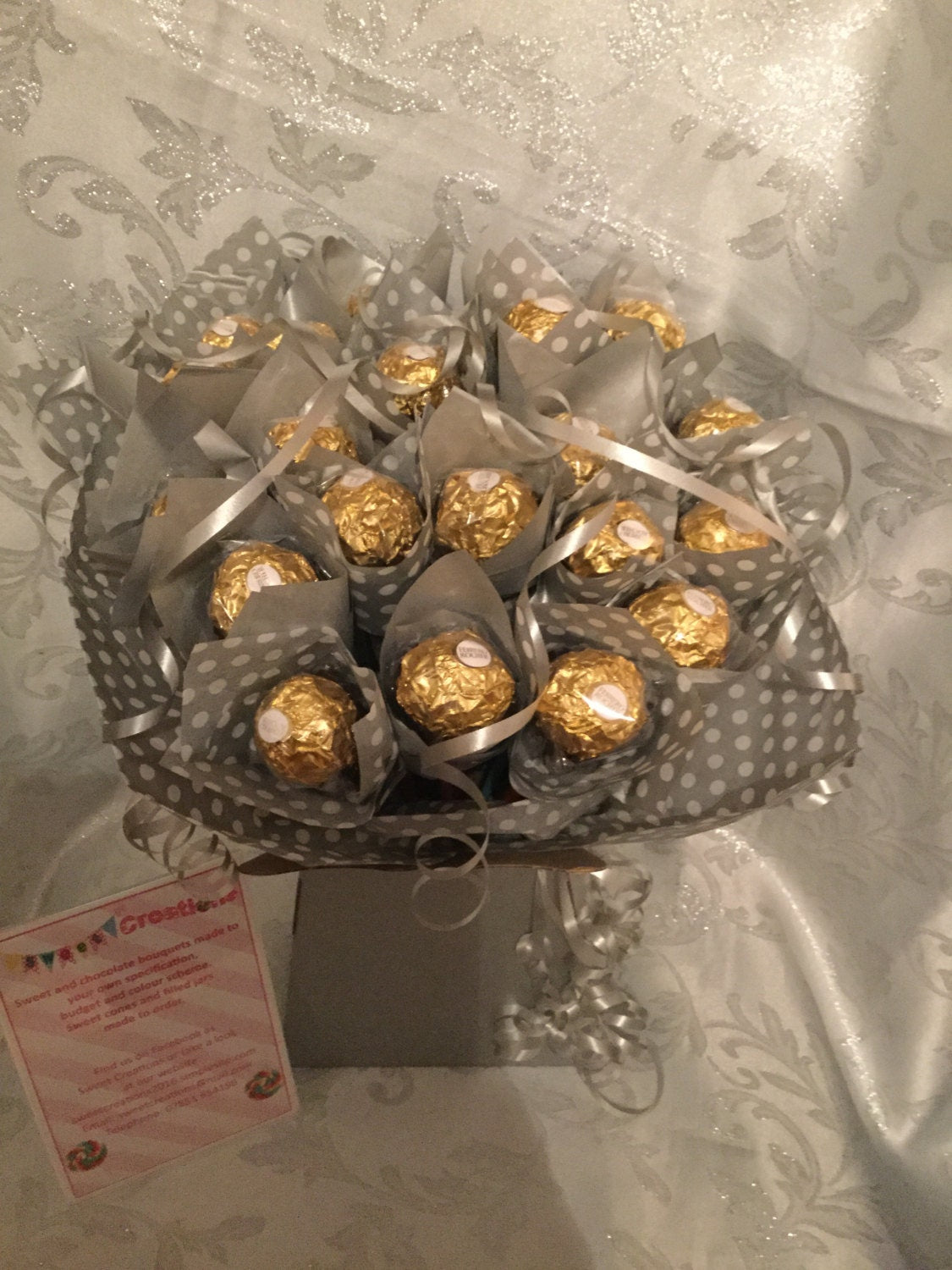 Ferrero rocher chocolate bouquet SWEET CREATIONS sweet hamper gift party tablecentre christmas