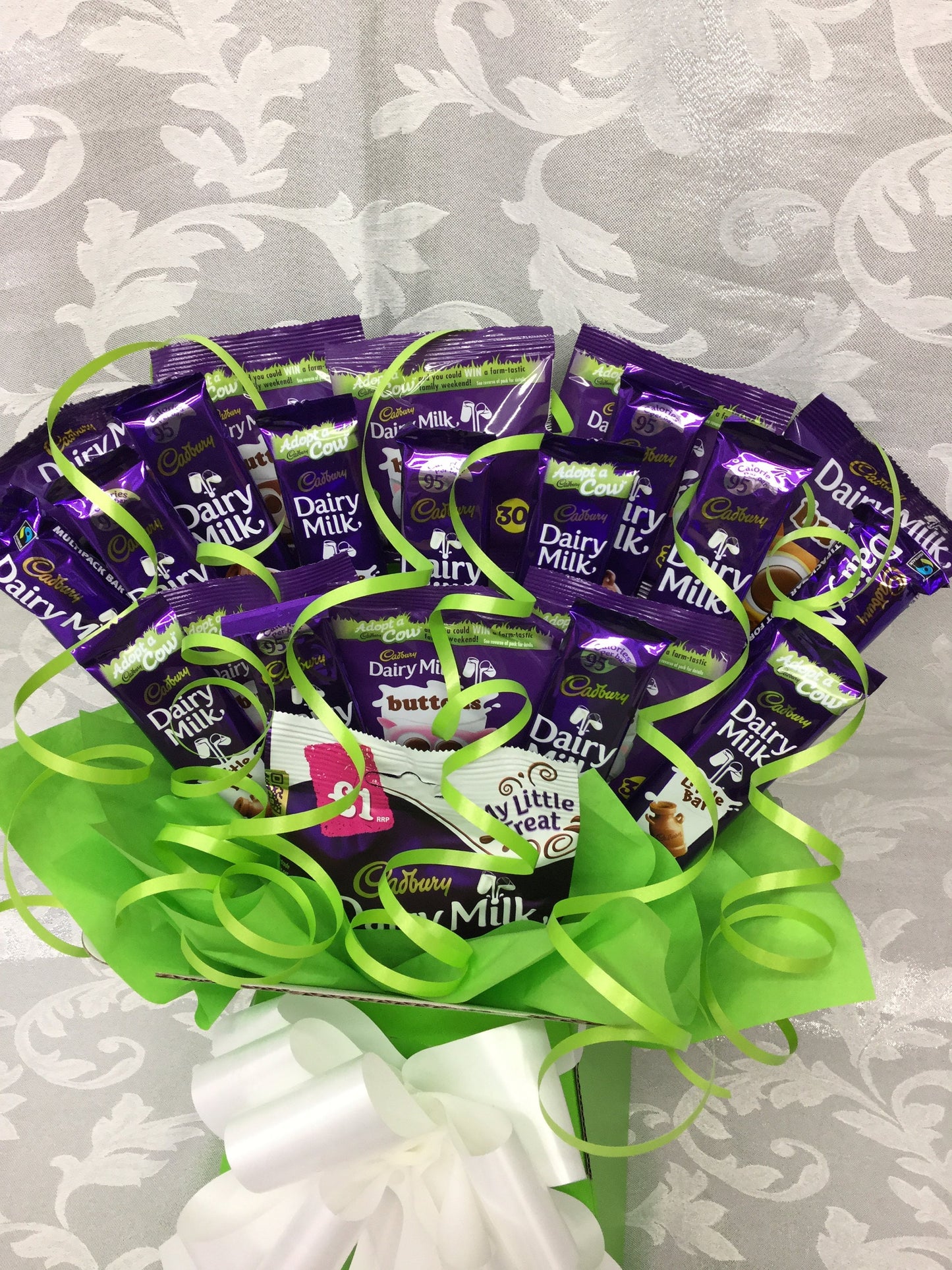 cadbury dairy milk and buttons Chocolate Bouquet sweet creations Christmas party tablecentre sweet hamper children's chocolate gift wedding