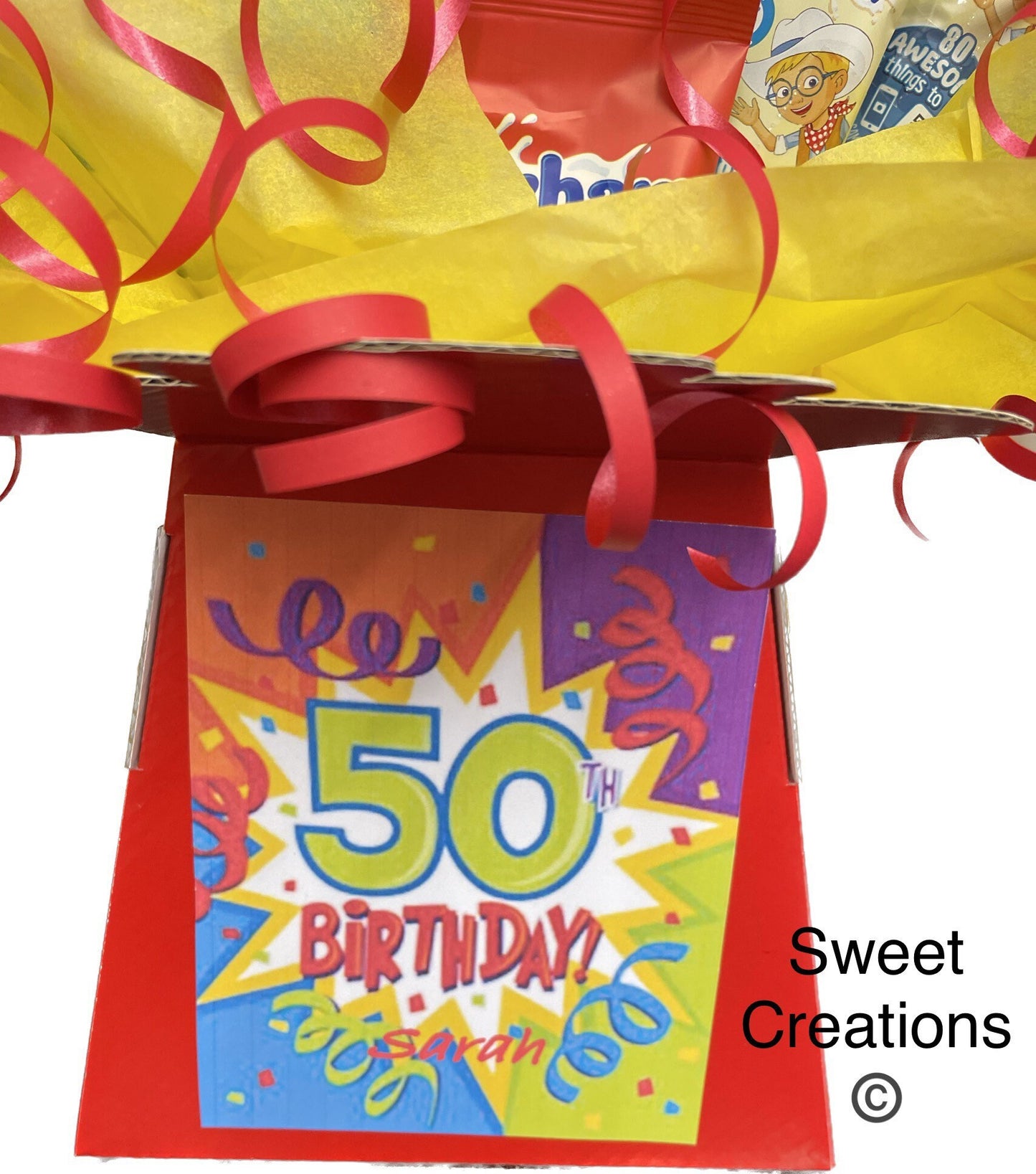 Milkybar white chocolate Bouquet SWEET CREATIONS Christmas sweet hamper gift party tablecentre christmas