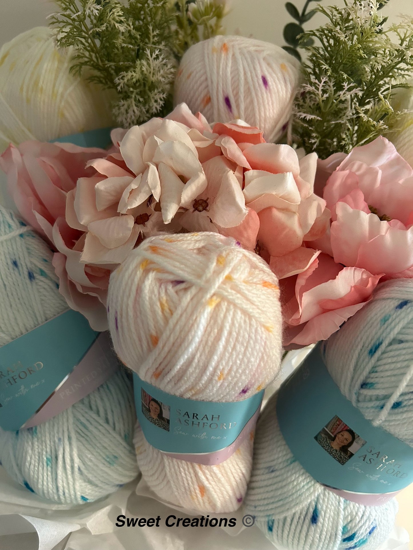 Wool yarn bouquet
