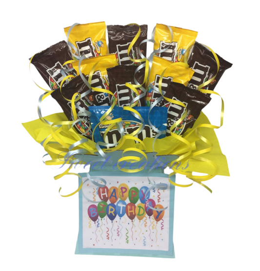 M&M's sweet Bouquet SWEET CREATIONS happy birthday present gift party tablecentre Christmas male female peanut chocolate crispy sweet hamper