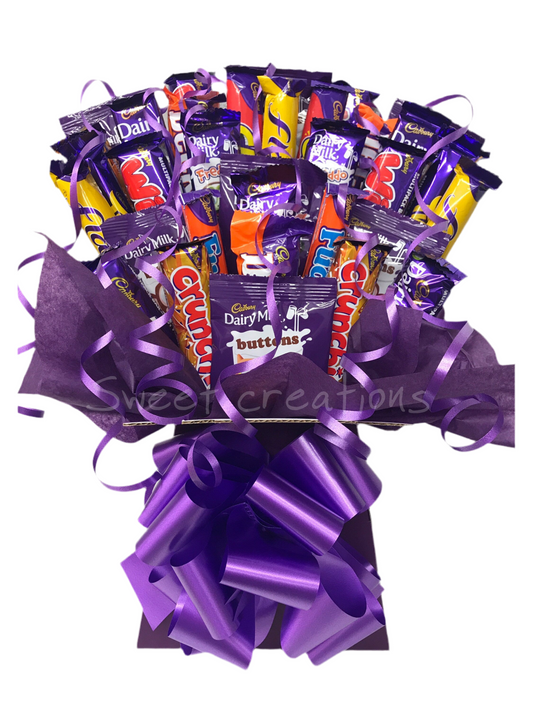 Cadburys mix chocolate Bouquet SWEET CREATIONS sweet hamper gift party tablecentre easter Mother's Day Father's Day