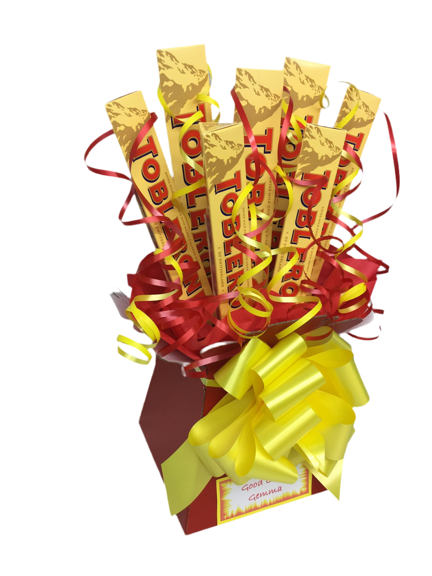 Toblerone chocolate bouquet SWEET CREATIONS sweet hamper gift party tablecentre christmas