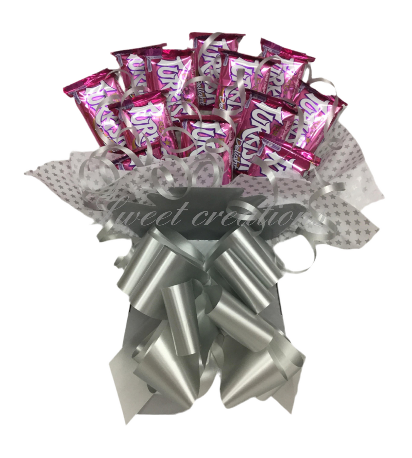 Frys Turkish delight chocolate bouquet free postage SWEET CREATIONS sweet hamper gift party tablecentre Father's Day Mother's Day Easter