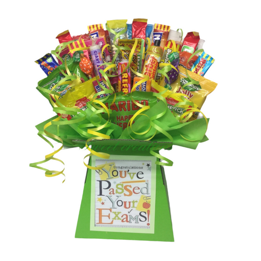 congratulations on passing your exams sweet Bouquet  SWEET CREATIONS sweet hamper gift well done school gcse alevels
