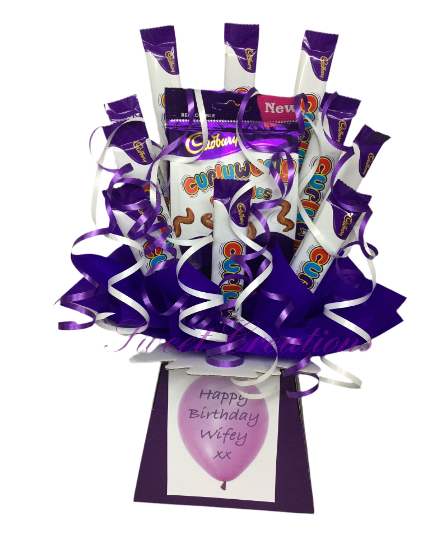 Curly wurly chocolate Bouquet SWEET CREATIONS sweet hamper gift party table centre Easter