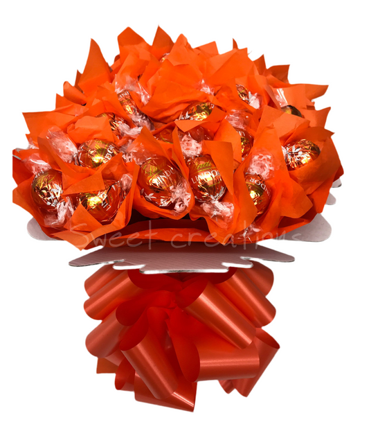 Lindt Lindor orange chocolate bouquet  SWEET CREATIONS sweet hamper gift party tablecentre easter Mother's Day fathers day