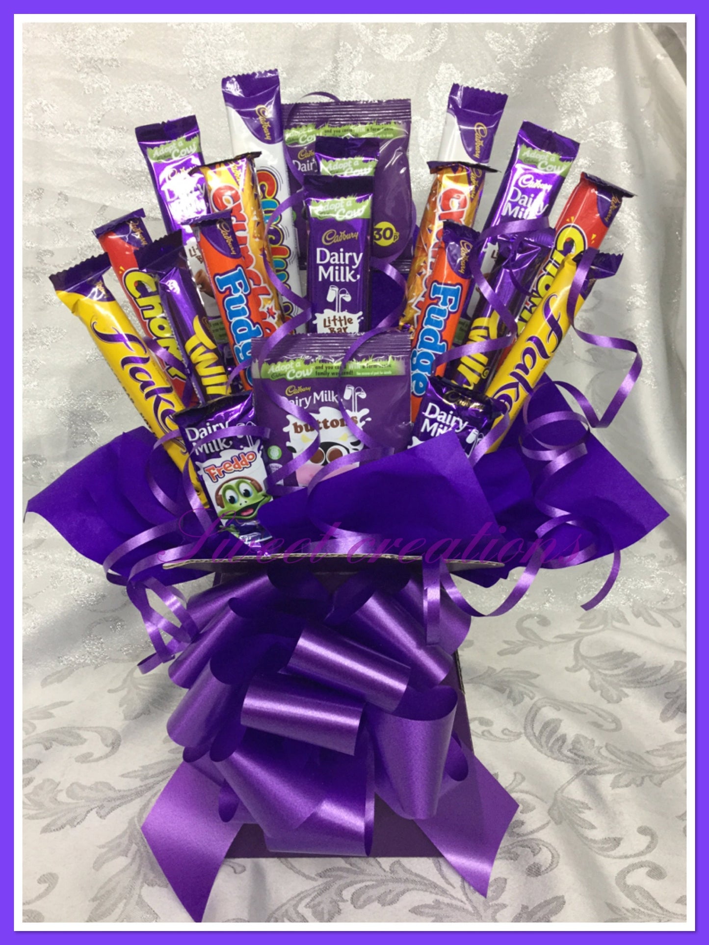 cadbury Chocolate Bouquet sweet creations sweet hamper flake dairy milk fudge buttons Teacher gift thank you