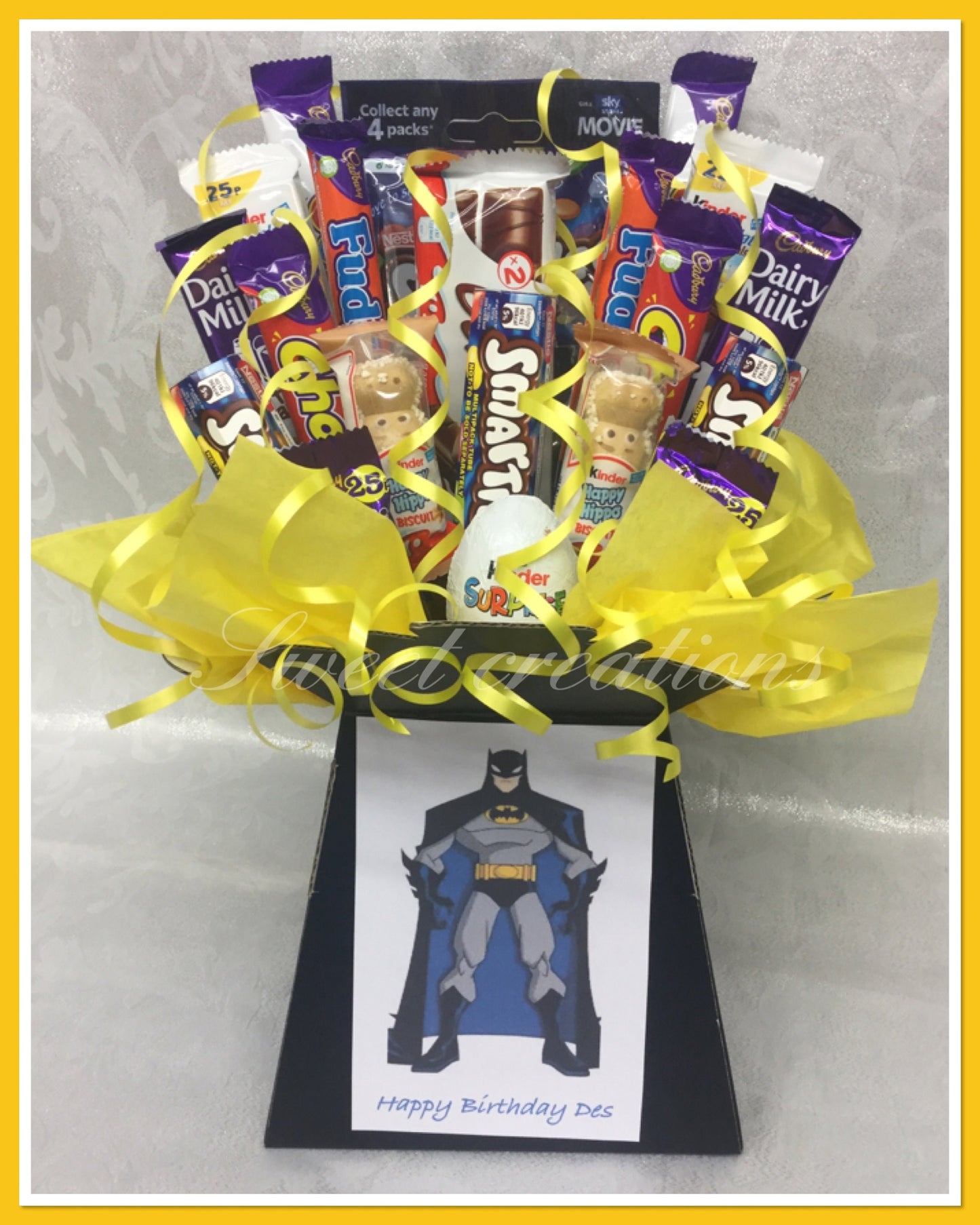 Cadbury chocolate Bouquet SWEET CREATIONS sweet hamper gift party tablecentre