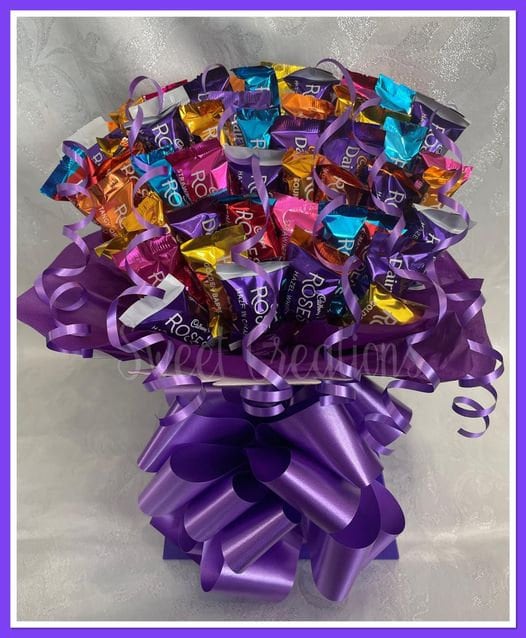 Cadbury roses chocolate bouquet SWEET CREATIONS sweet hamper gift party tablecentre teachers gift thank you